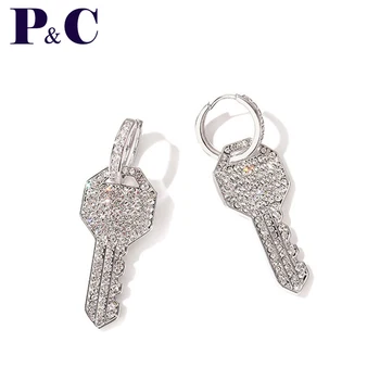 

New design Drop Key Earrings micro setting zircon high quality for women Girls fashion key earrings jewelry