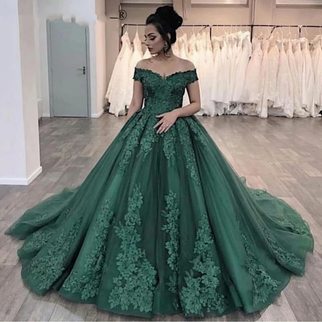 green wedding dress