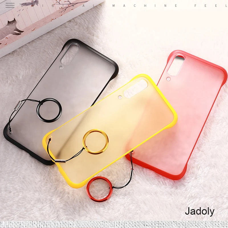 Frameless Transparent Matte Hard Phone Case For Samsung A70 A50 A30 A20 A60 A80 Case A70 A50 A30 A20 A60 A80 With Ring Lanyard