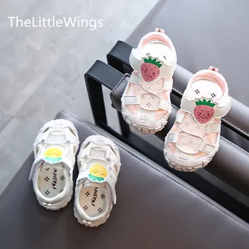 

Girls sandals 2020 summer new fashion soft bottom beach shoes children princess shoes 0-2-3 years old casual breathable sneakers