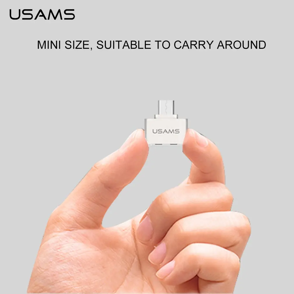 USAMS маленький размер мини микро USB к USB адаптер 2,0 конвертер для планшетных ПК мобильных телефонов к клавиатуре U диск мышь