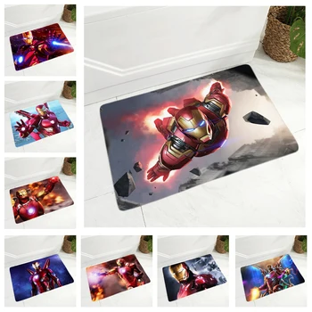 

Soft Flannel Rug Marvel Superhero Door Mat 40x60cm Decor Iron Man Printed Non-Slip American Anime Floor Doormat for Hallway