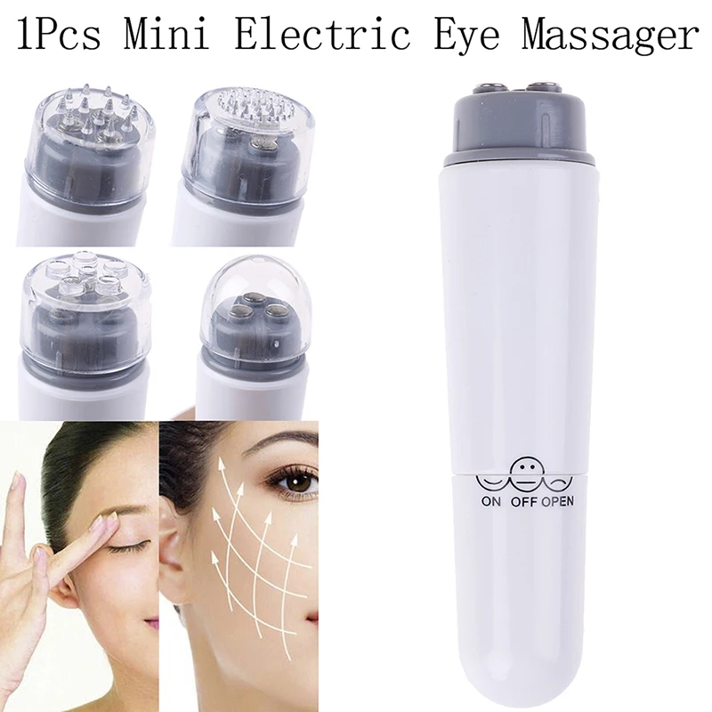 Portable 4 Head Electric Eye Massager Mini Face Massage Device Pen Face Great Vibration Lift Face Massage Stick