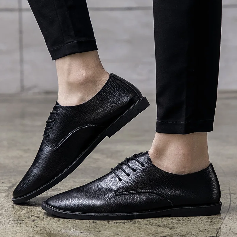 

2020 Spring New Style Soft Surface Loafers Men's Genuine Leather Slip-on Korean-style Fashion Breathable Casual Loafers 161