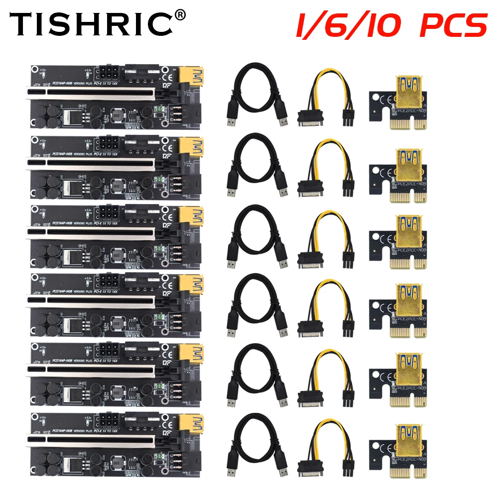 Tishric Riser 009S Più Recente Riser Pci-E Per Riser Scheda Video Pci Express X16 Cavo Riser Usb 3.0 Per Bitcoin Miner Mining Rig