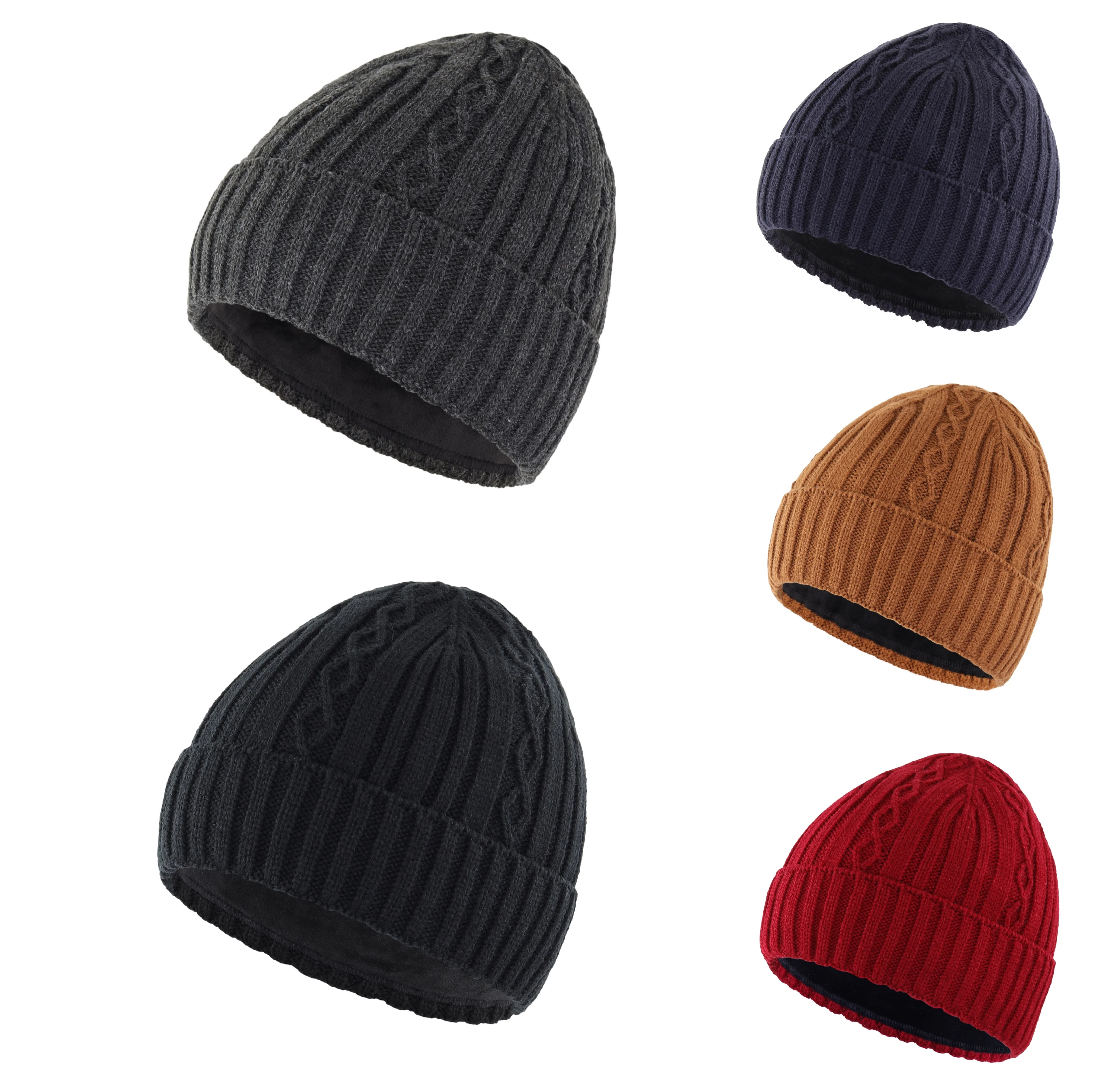 Мужская зимняя шапка Connect Tyle плотная Вязаная Шапка-бини с акриловым кабелем