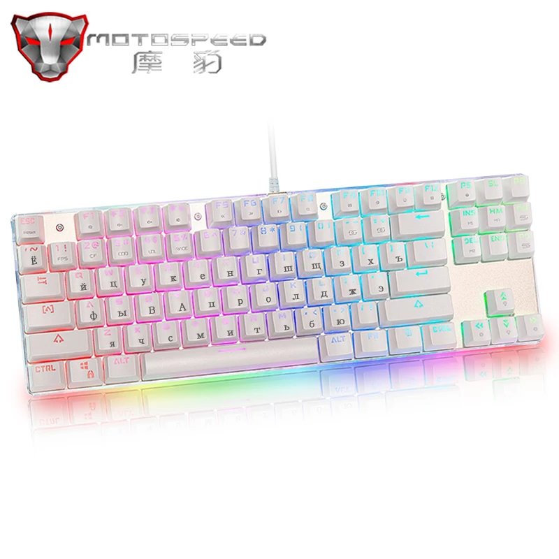 Russian/English Motospeed K87S Gaming Mechanical Keyboard USB Wired 87 keys with LED RGB Backlight for Computer LOL/PUBG Gamer