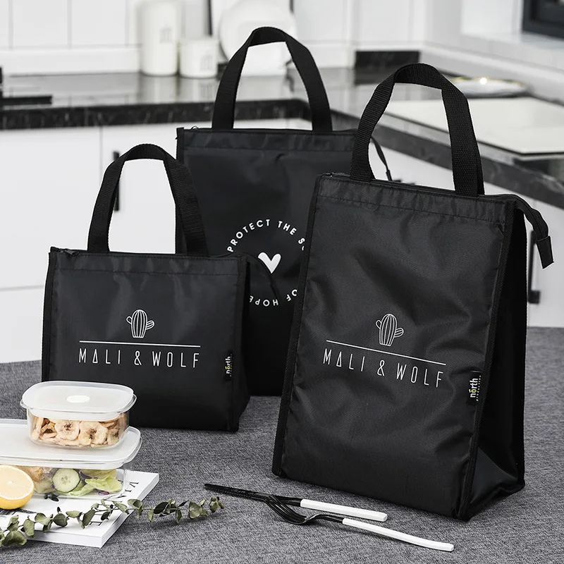 

Nordic printed portable lunch box insulated bags home storage bag Oxford cloth waterproof lunch snack bag Ladies women handbag