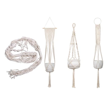 

6 Pcs Hanging Basket: Wall Hanging Planters Basket Holder for Indoor Outdoor with Hooks, 95cm & 105cm,115cm,122cm