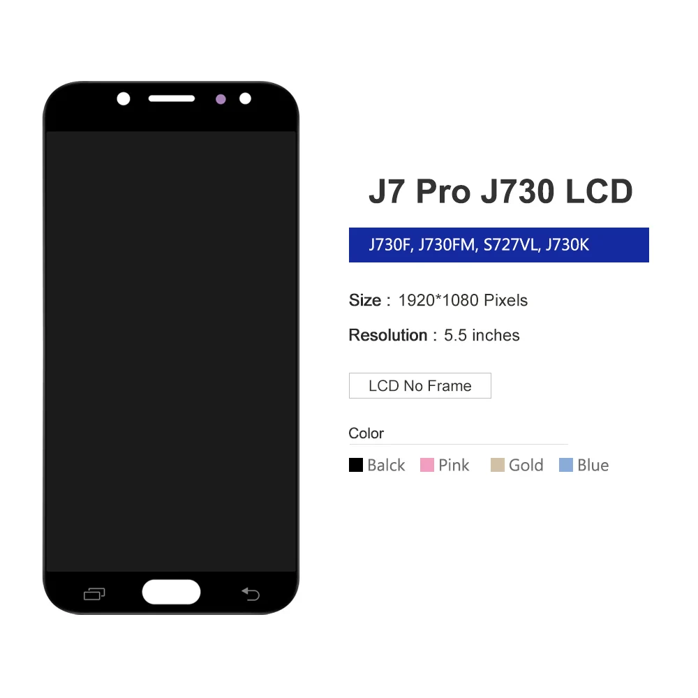 ЖК дисплей 5 дюйма для Samsung Galaxy J7 Pro 2017 J730 J730F с сенсорным экраном и дигитайзером в