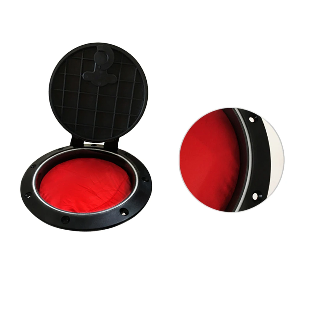 Marine Boat Kayak Deck Plate Inspection Port Hatch Cover & Red Storage Bag