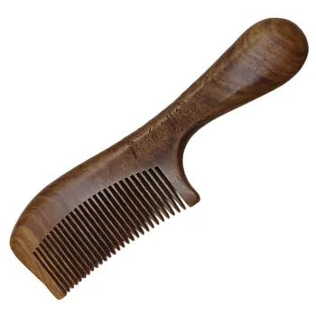

Wooden Hair Comb Round Handle Hair Comb Small Large Size Comb for Woman (19.5x5.5x1.4cm Middle Teeth Pattern)