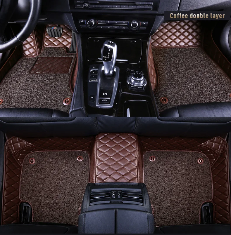 CARFUNNY Водонепроницаемый автомобильные коврики для автомобильные коврики Jeep Grand Cherokee chrysler voyager camry 70 автомобильный ковер автомобильные аксессуары - Название цвета: luxury Coffee