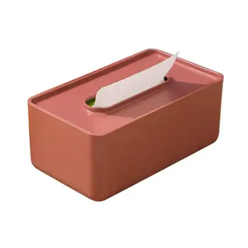 

1pc Household Tissue Box Desktop Tissue Container Toilet Waterproof Tissue Box without Tissue (Red)