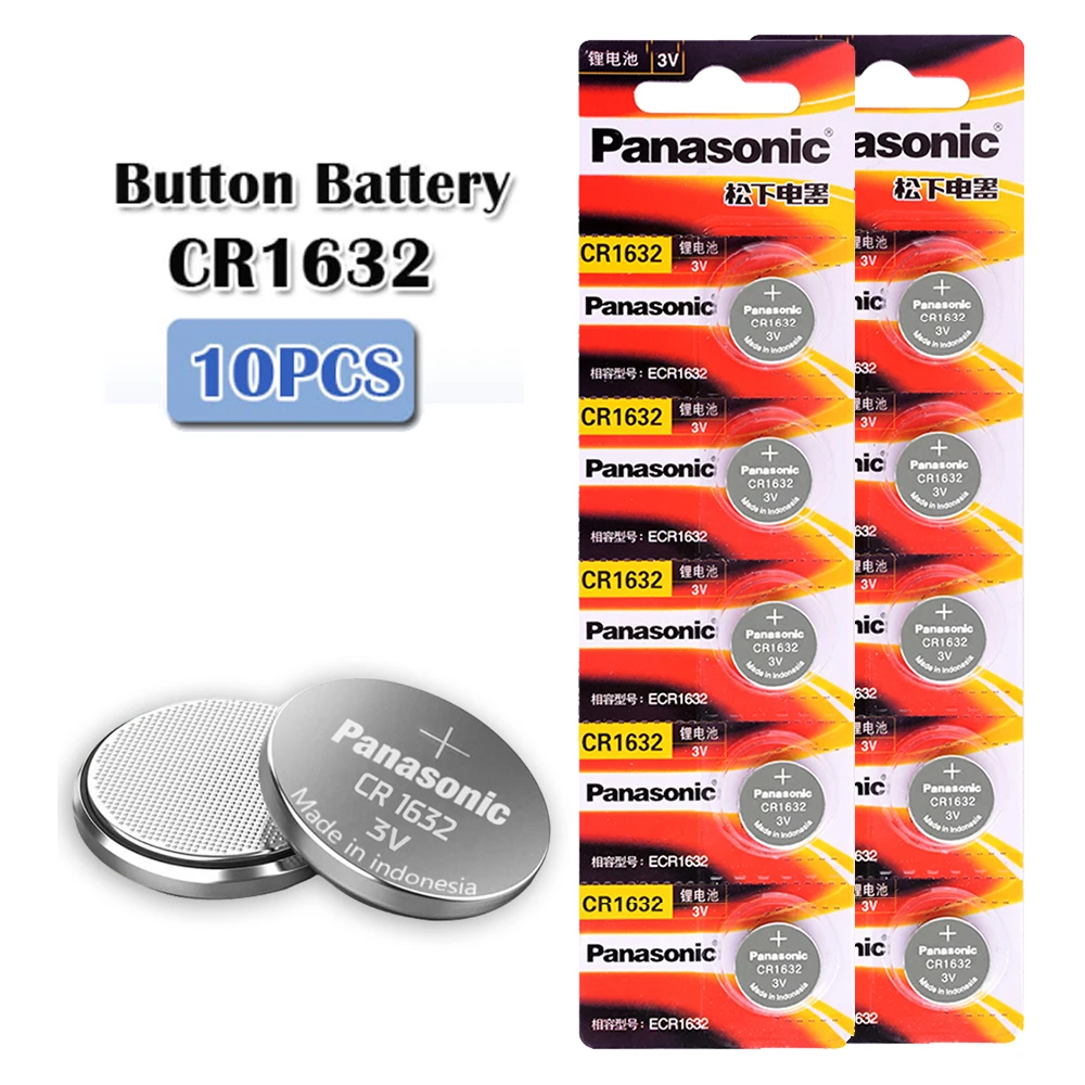 

10pcs/2cards original new battery for PANASONIC cr1632 3v button cell coin batteries for watch computer cr 1632