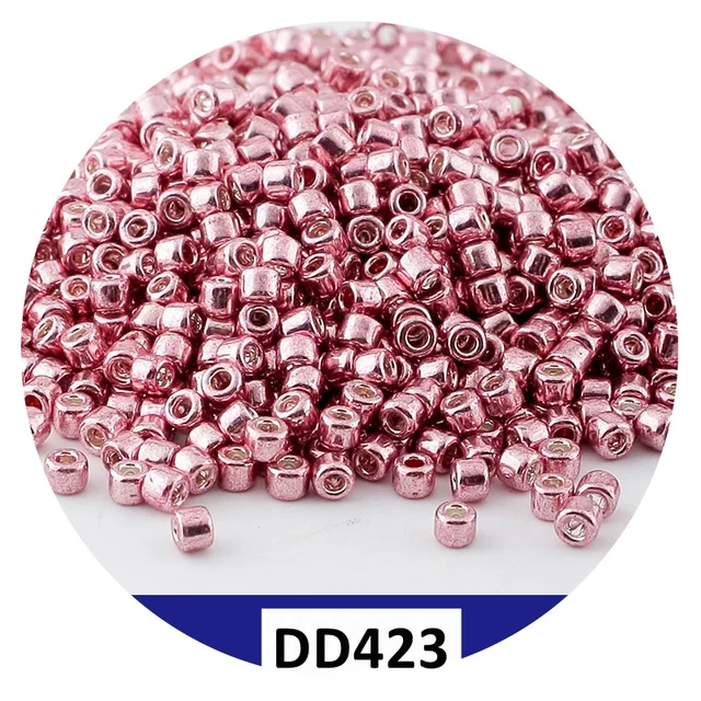 600Pcs 2mm Miyuki Delica Beads Japan Bronze Glass Beads Bohemia Style Metallic Seedbeads For DIY Jewelry Making Bracele Earring DD423 Coral Pink