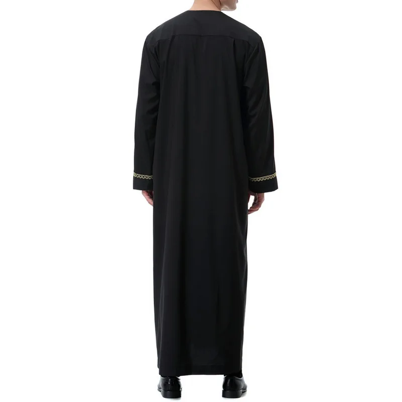Новое поступление, солидное мужское мусульманское Макси-платье Saudi thebe, мусульманское платье abaya jilbaba, Дубай, для любого случая, осеннее платье jubba thebe