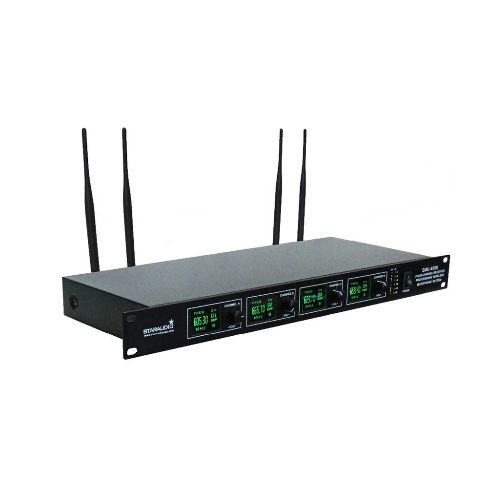 4ch microphone system wireless pa dj stage handheld mic