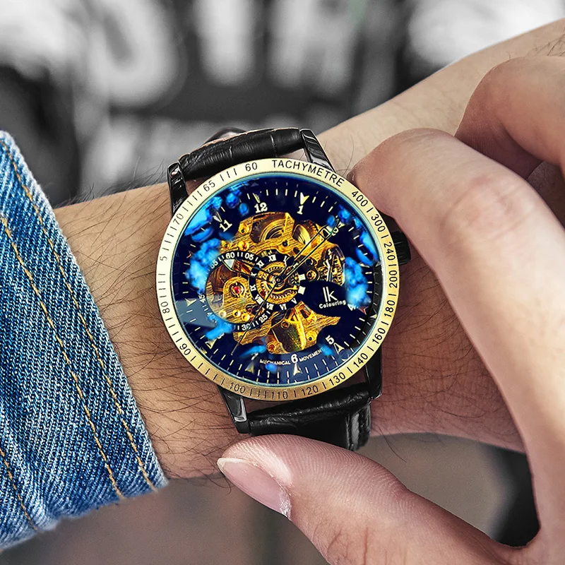 

Relojes 2019 Mens Watches Hollow Skeleton Automatic Watch Men Mechanical Watch Military Waterproof Luminous Men's Wrist Watches