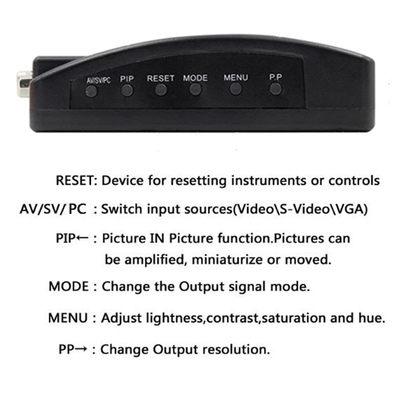 1080p, adaptador conversor de vídeo para pc, monitor de projetor