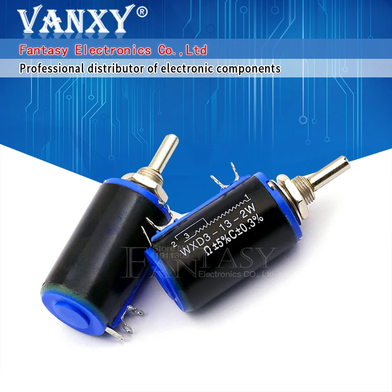 Multiturn Potentiometer Linear Potentiometer Rotary Potentiometer Trimmer Potentiometer 1pcs WXD3-13-2W 100 200 220 470 680 1K 2.2K 3.3K 4.7K 5.6K 6.8K 10K 22K 33K 47K 100K Ohm WXD3-13 2W Wirewound Potentiometer