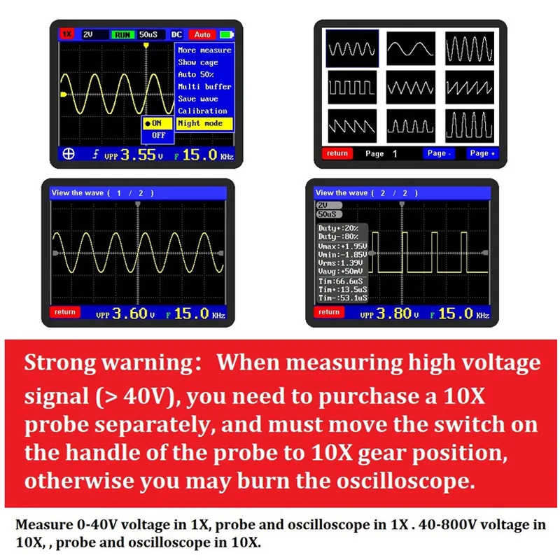 

ADS2050H ADS2031H Handheld Oscilloscope High Precision Portable 2.4 Inch LCD Screen MYDING