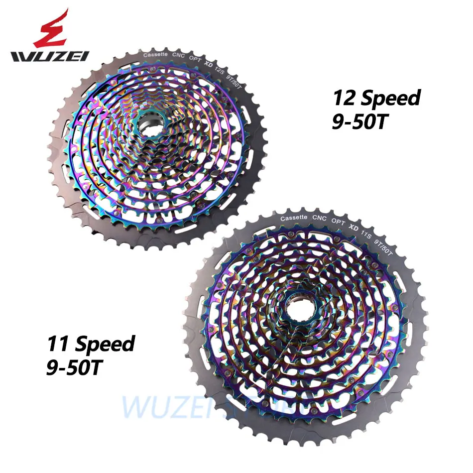 WUZEI MTB 11/12-speed 9-50T Кассетная лента конечная XD Кассетная лента Радуга 375 г кассета ультра-светильник 12S велосипед свободного хода