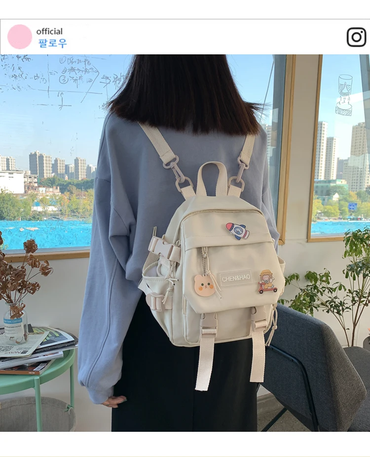 Small Women's Backpack Girls School Bag Waterproof Nylon Fashion Japanese Casual Young Girl's Bag Female Mini