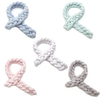 

1.5m/2.2m Infant Cot Bumper Baby Snake Braided Cushion Newborn Crib Protector F3ME