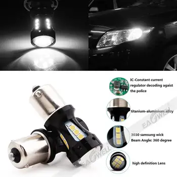 

P21W BA15S 1156 S25 3030 18SMD 18LED Brake Lamp Reversing Lamp Turning Lamp Brake Lights LED White Light Universal Aluminum