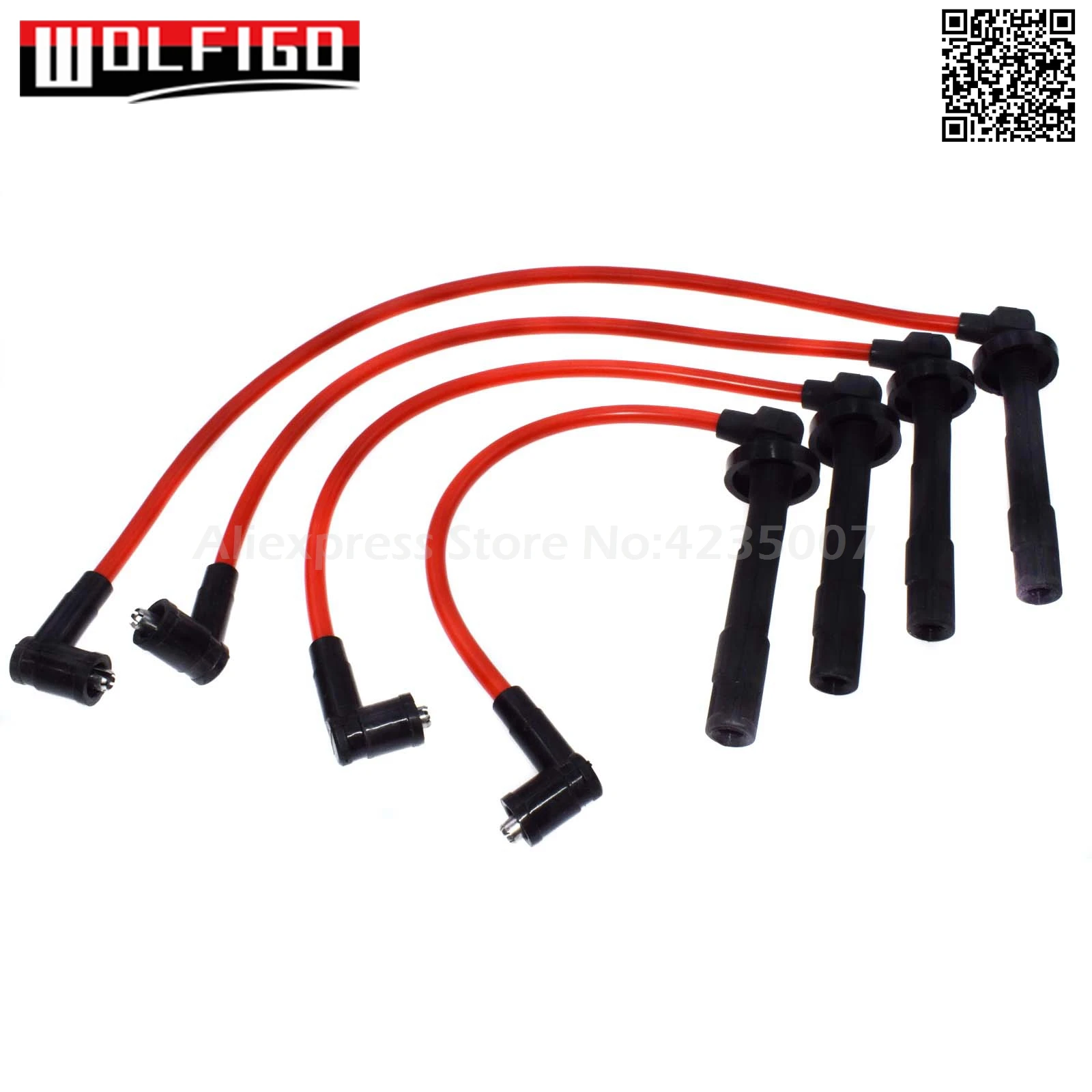 New Red Ignition Wire Wires Set 4pcs For He 82 Ngk Acura El Fit Honda
