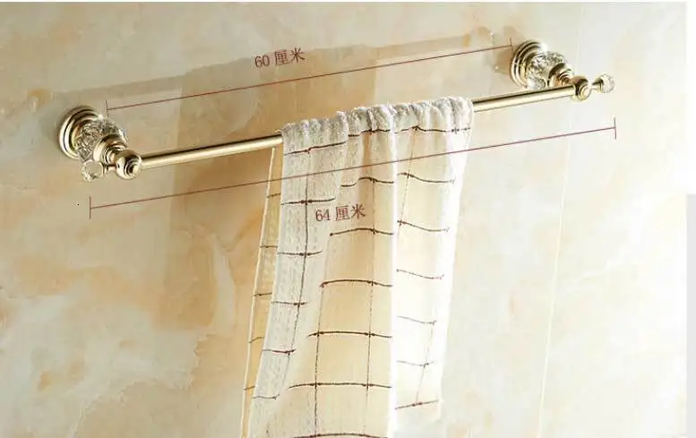 Европейский Золотой хрустальный поднос 60 см полотенце на стене латунь покрытием для ванной ожерелье