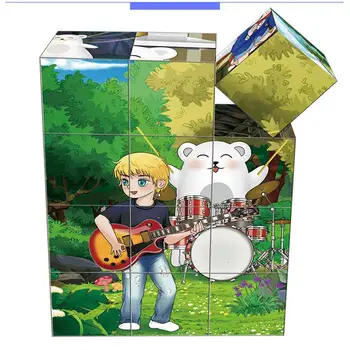 

Candice guo paper cube block cartoon pattern 12pcs blocks change 6 styles pictures baby birthday christmas present 1set