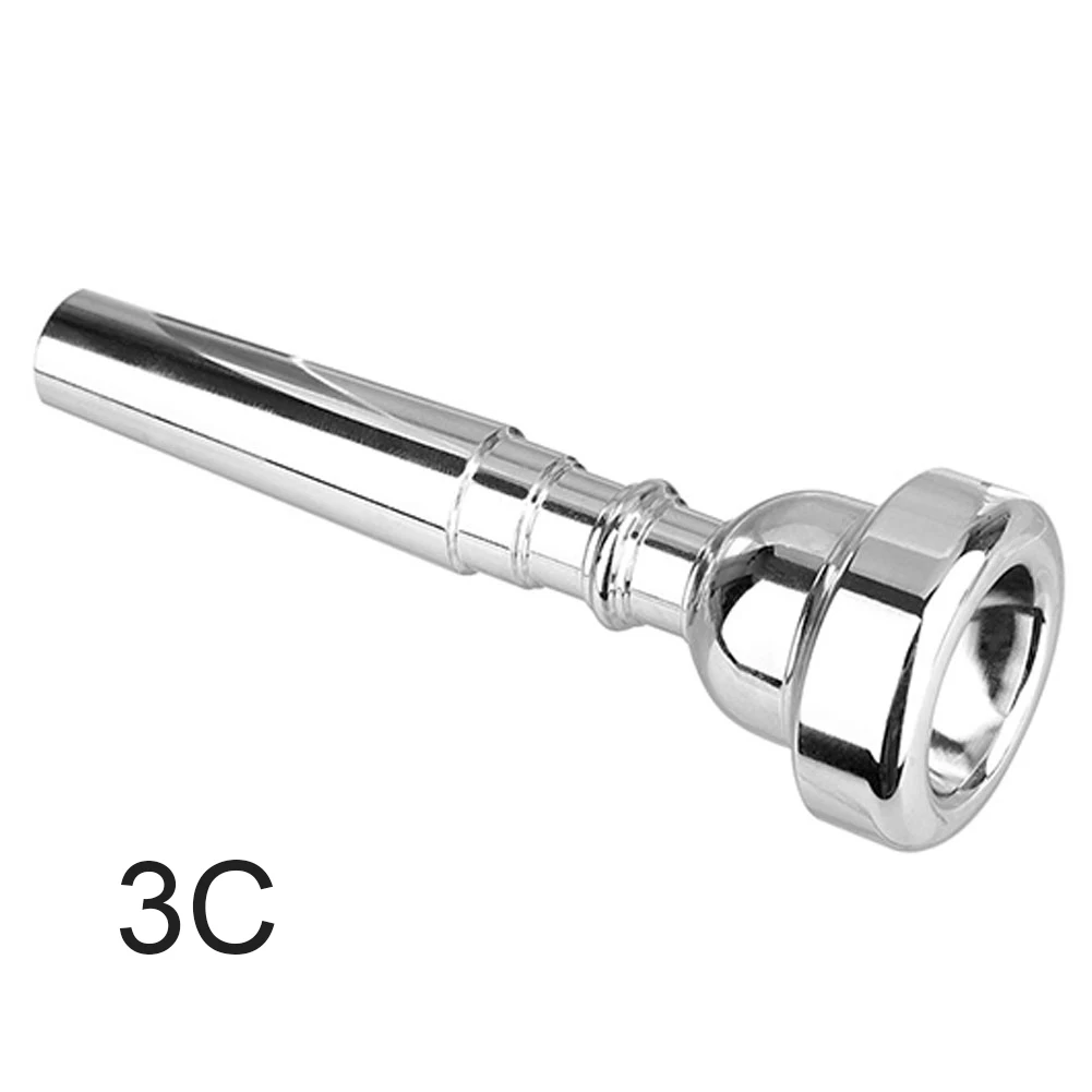 Silver 3C Начинающих гладкая Портативный музыкальные аксессуары ВЧ 3C 5C 7C латунный мундштук практичный инструмент подарок Замена - Цвет: Silver 3C