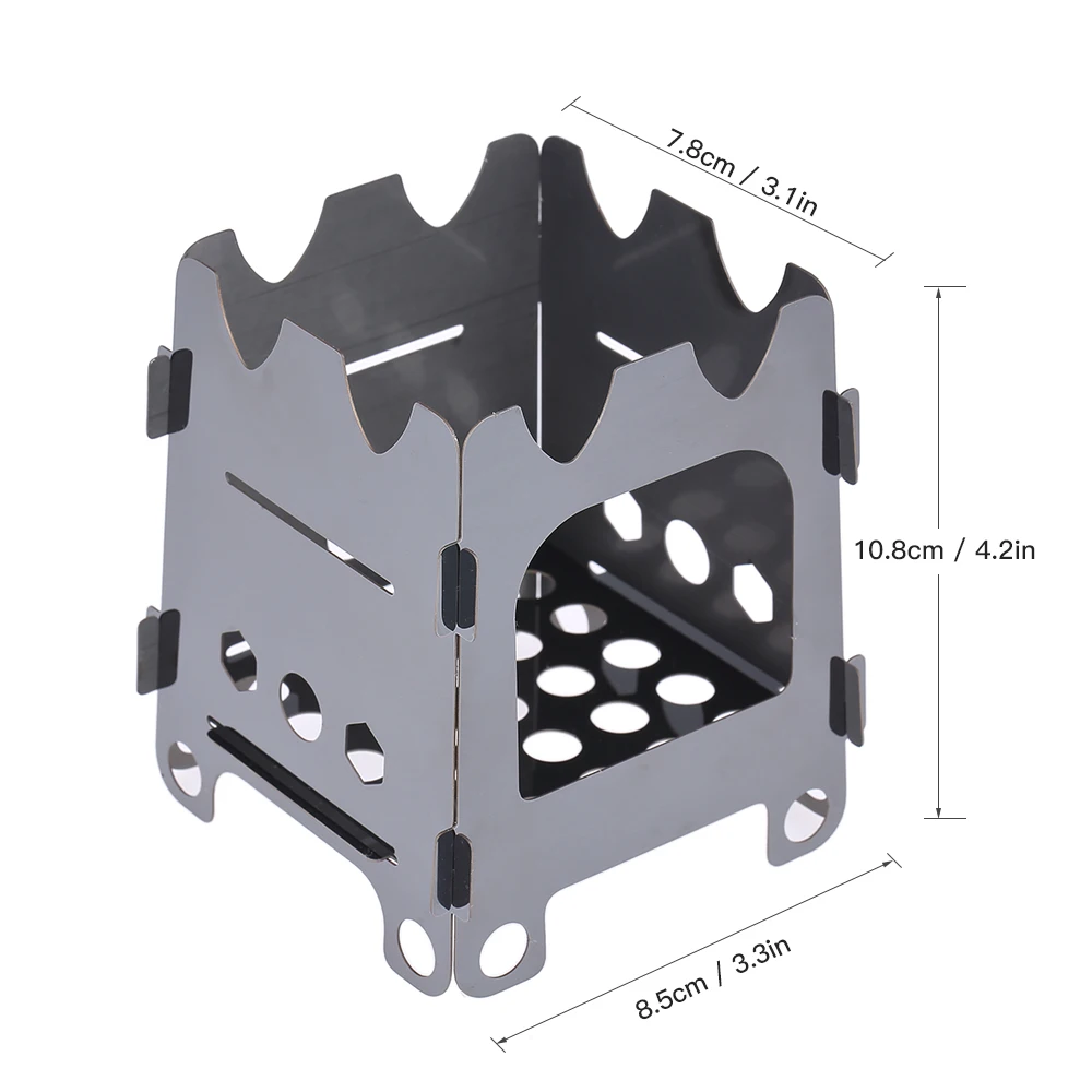 Outdoor Camping Stove Portable Ultralight Folding Wood Stove Pocket Stove for Camping Fishing Hiking
