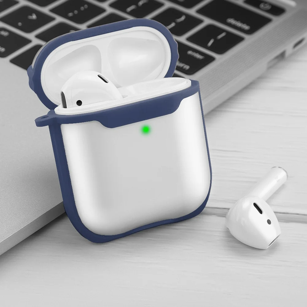 Цветной полупрозрачный чехол для Air Pod Pro, простой защитный чехол для Apple Airpods Pro, bluetooth-гарнитура, Мягкий противоударный чехол - Цвет: Blue