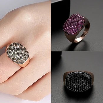 

Luxury Women Wide Wrap Open Cuff Adjustable Ring Party Evening Vintage Rhinestone Crystal Jewelry Gift Cockrail Ring Classical