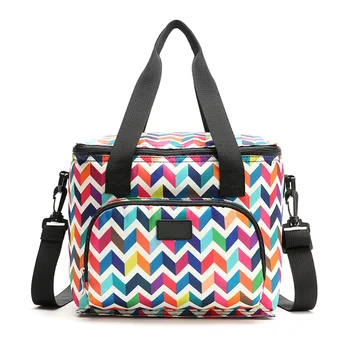 

Tote Print Cooler Portable Thermal Insulated Lunchbox Lunch Bag Picnic Handbag Oxford