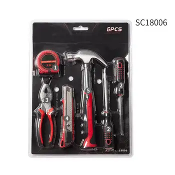 

6pcs Professional Manual Tools Set Combination Repair Knife Hammer Tape Measure