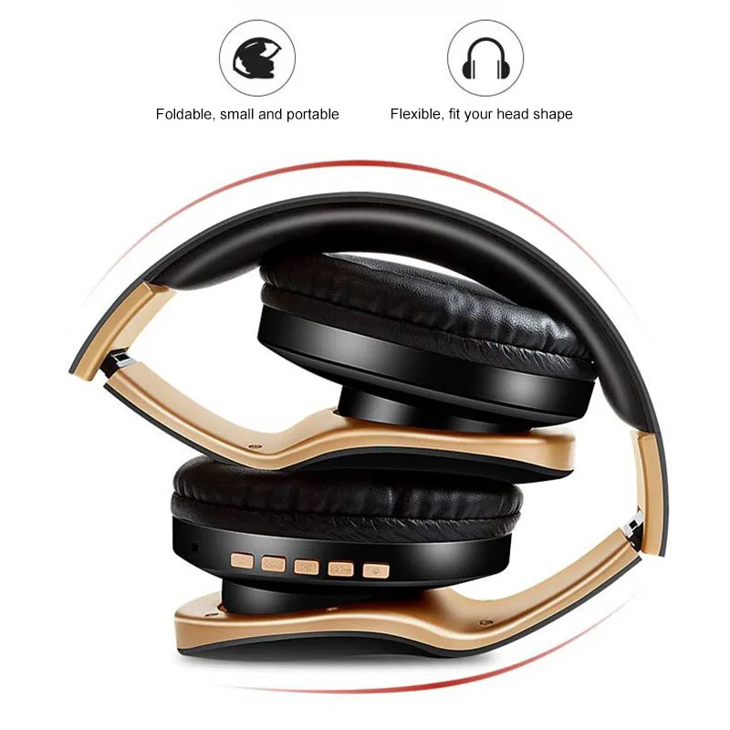 Беспроводные наушники PunnkFunnk V5.0 + EDR Bluetooth гарнитура для телефона складные игровые