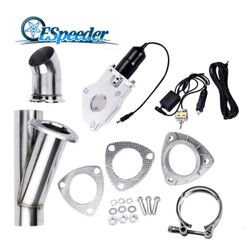 

ESPEEDER 3 Inch Stainless Steel Exhaust Catback Downpipe Cutout Electic Y Pipe Cut Out Valve With Manual Switch Car Parts