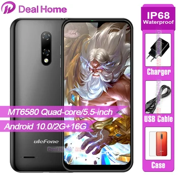 

ULEFONE Note 8 Smartphone Android 10 OS Waterdrop ScreenFace Recognition 5MP Camera Quad Core 2GB+16GB Cellphones