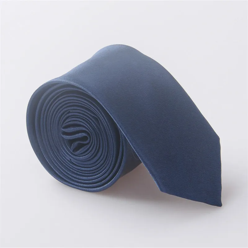 Navy Blue Высокое качество сплошной цвет узкий галстук мужской s худой Тонкий шеи галстук галстуки для свадебной вечеринки 5 см ширина галстуки мужские галстуки JC0015 - Цвет: Navy Blue