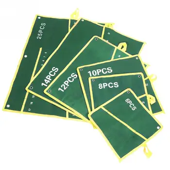 

6/8/10/12/14/25 Pockets Spanner Wrench Roll Up Storage Organizer Bag Pouch Double Opening Double Offset Ring Spanner Kit Case Ba