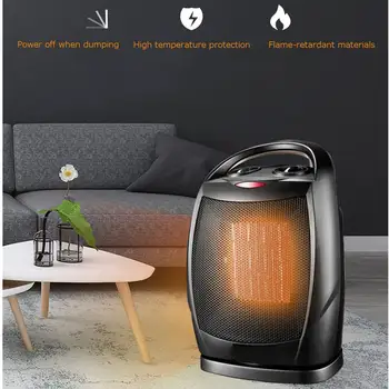 

Electric Heater 3-speed Adjustable PTC Ceramic 1500 W Portable Heater Energy-saving Desktop Hand Extractor Heater Can Be Rotated