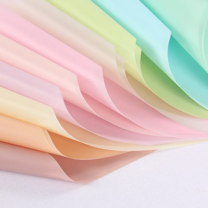 

5pcs/lot Wedding flower wrapping paper about 59x59cm wedding party bouquet decoration solid color translucent waterproof paper