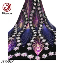 Последние Блестящие Блестки африканская Бархатная Ткань 5 ярдов смешанные цвета блестки бархатная ткань горячая Распродажа для вечерних платьев JYR-02
