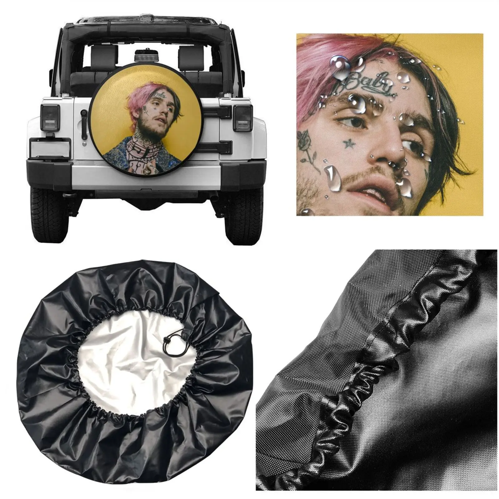 3d Custom Print Universal Fits Most Cars American Star Lil Peep Automobiles  Tire Accessories Wheel Cover