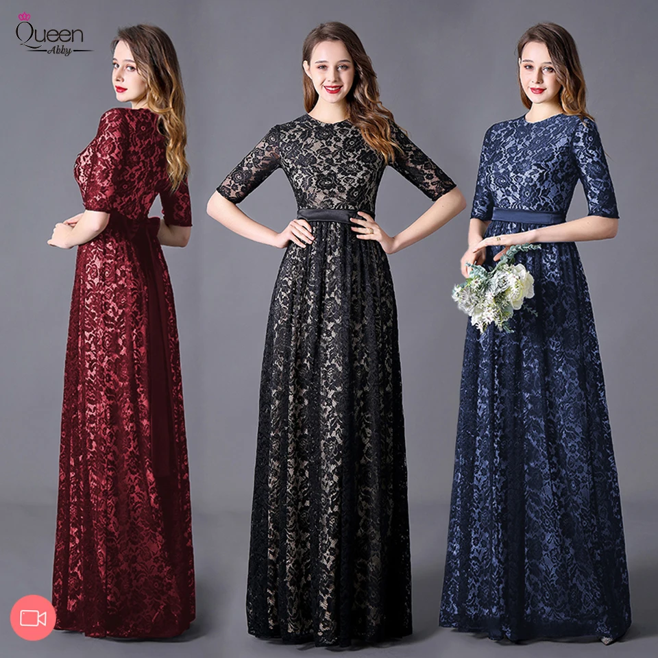 

Black Evening Dress Plus Size A-line Long Dresses Short Sleeves Elegant Evening Party Gowns with Zipper Back Belt Prom Dresses