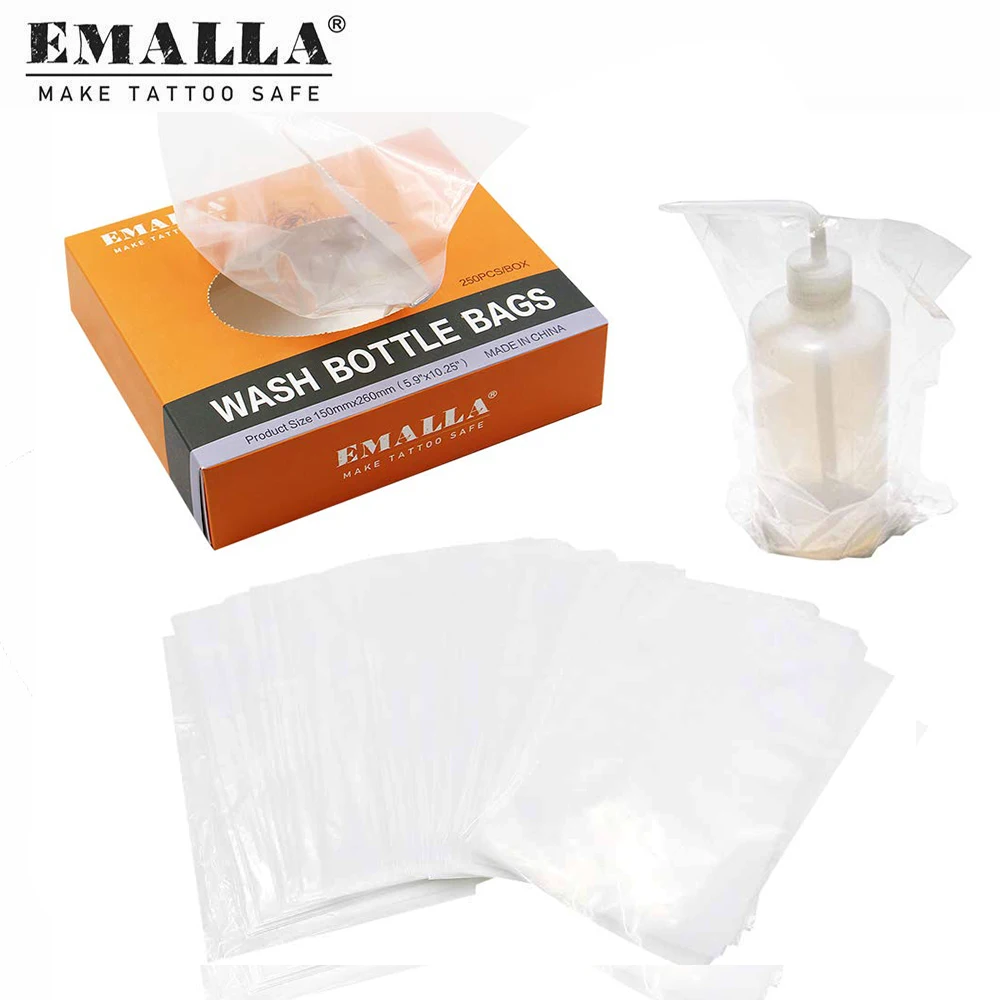 

250PCS White Tattoo Wash Bottle Bags Wash Bottle Covers Sleeves Barrier Supplies For Tattoo Bottle Tattoo Accessories Supplies